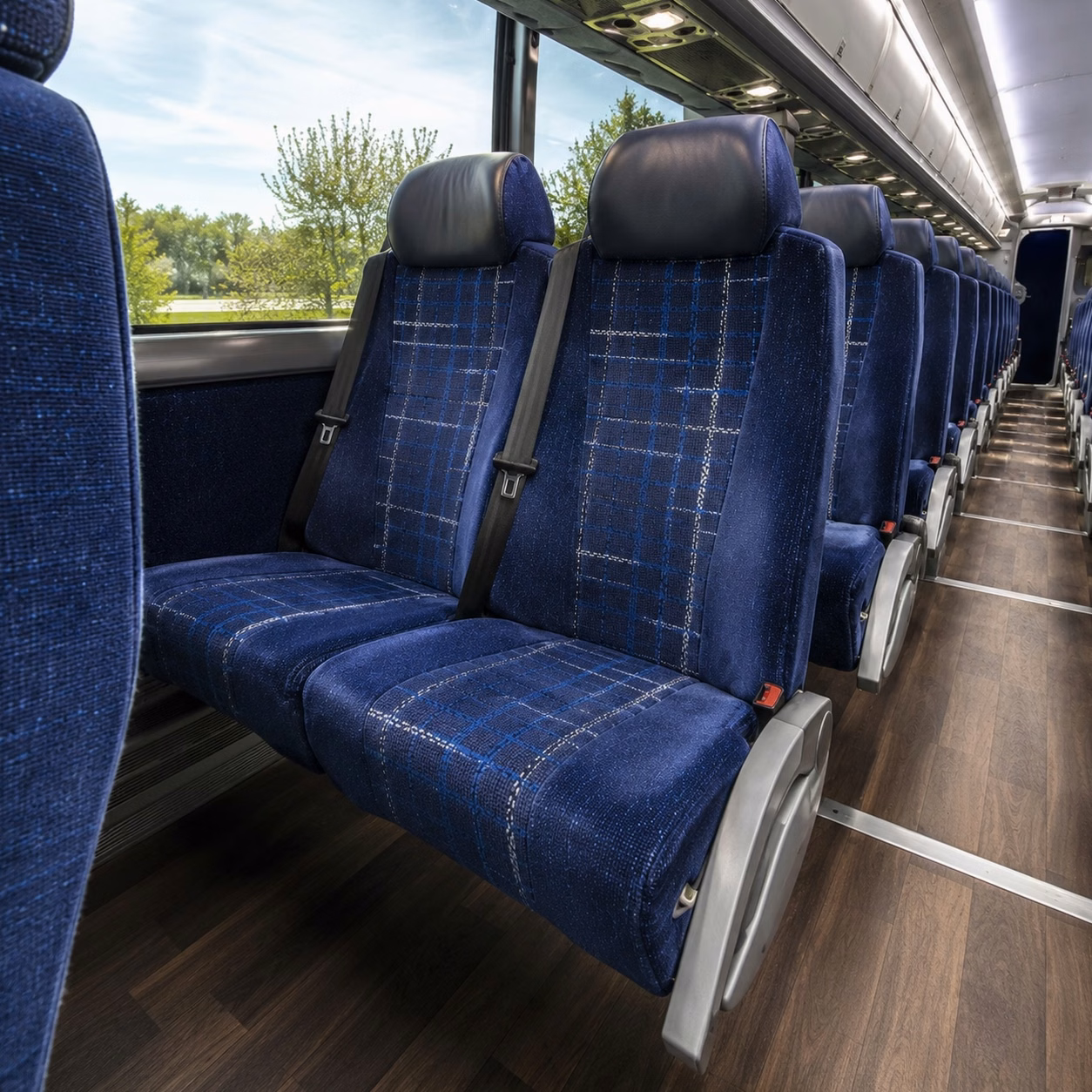 56 passenger charter bus interior